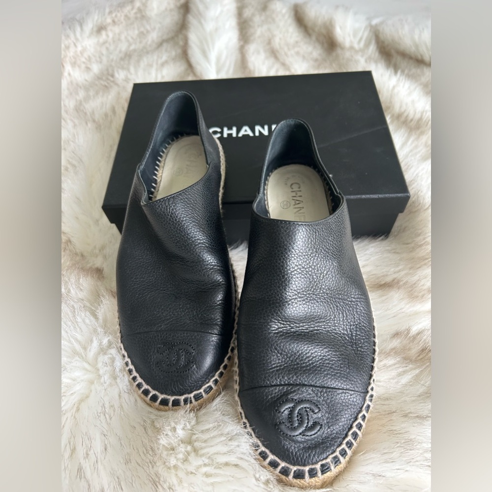 CHANEL Black Espadrilles